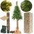 Springos CT0180 140 cm artificial Christmas tree with trunk, burlap base, pine cones, and green stand