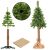 Springos CT0180 140 cm artificial Christmas tree with trunk, burlap base, pine cones, and green stand