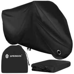 Springos XL Čierny polyesterový kryt na motocykel 230x125x95cm s úložnou taškou - Plachty na auto