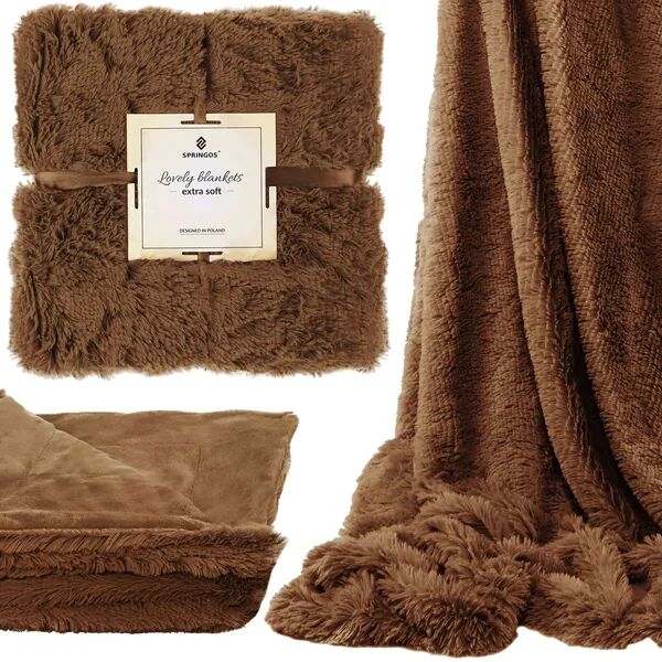 Springos bolyhos Pléd 220x240 cm - Barna