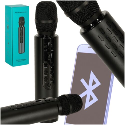Kolaż Mikrofonu Karaoke Bluetooth z Telefonem