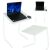 Ikonka foldable laptop table in white with laptop and mouse