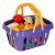 Ikonka toy shopping basket filled with play food