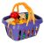 Ikonka toy shopping basket filled with play food