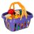Ikonka toy shopping basket filled with play food