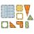 Flat lay of Ikonka 3D magnetic building blocks shapes