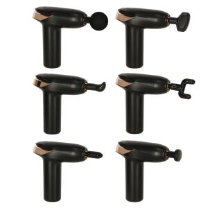 Collage of Ikonka massage gun with different head attachments - Massage gun