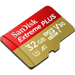 SanDisk Extreme Plus SDSQXBG-032G-GN6MA 32 GB micro SDHC A1 Class 10 UHS-I V30 memóriakártya adapterrel