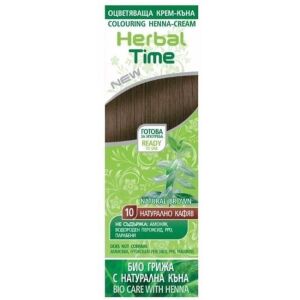 Krem koloryzujący na bazie henny Herbal Time, odcień 10 Natural Brown, 75ml 112897794 - Farba do włosów