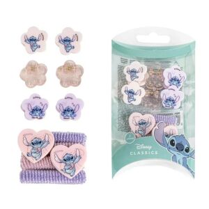 Set accesorii de păr Lilo & Stitch: agrafe de păr și elastice de păr în ambalaj - Agrafe de păr, benzi de păr