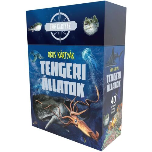 Okos Kártyák - Tengeri Állatok doboz, Tengeri állatok oktató kártyák gyerekeknek