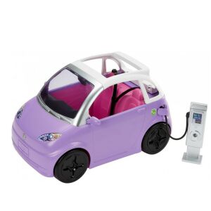 Barbie electric car with charging station, purple toy car for dolls, convertible with opening roof - Barbie