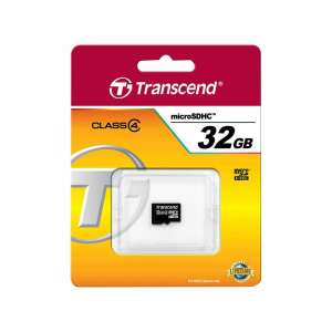 Transcend 32GB MicroSDHC Class 4 memóriakártya csomagolásban - Transcend