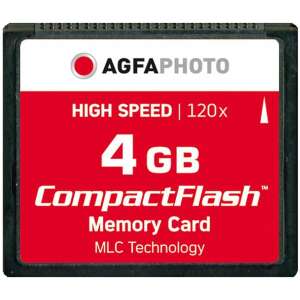 AgfaPhoto 4GB CompactFlash memóriakártya, nagy sebességű 120x, közelkép - Memóriakártya