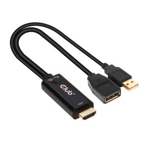 Club3D HDMI - DisplayPort 1.2 adapter USB tápellátással, 4K 60Hz, HDR - Club3D