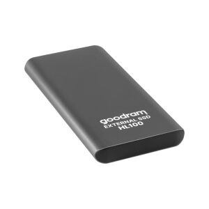 Goodram HL100 1TB Graue Externe SSD, schräge Ansicht - SSD-Laufwerke
