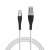 Delight 2 meter micro USB data and charging cable, white, black,  with rubberized ends