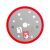 Red and Grey Christmas Tree Skirt with Snowman Design