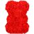 Ha7219 rózsa maci, piros teddy maci műrózsákból