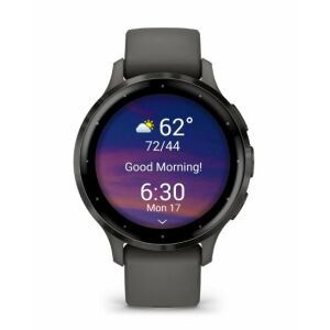 Smart hodinky Garmin Venu 3S so sivým rámikom a silikónovým remienkom, zobrazujúce počasie a čas - Garmin Inteligentné hodinky