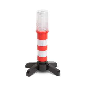 Lumină de avertizare de urgență roșie și albă cu bază magnetică - Triunghiuri reflectorizante