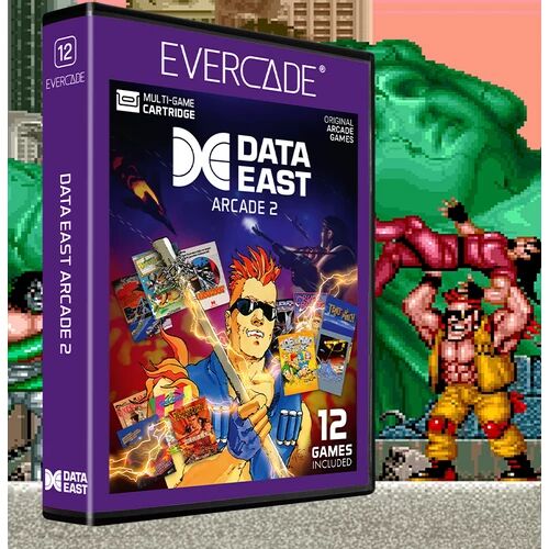 Evercade A12, Data East Arcade 2, 12 în 1, Retro, Jocuri multiple, Pachet software pentru jocuri