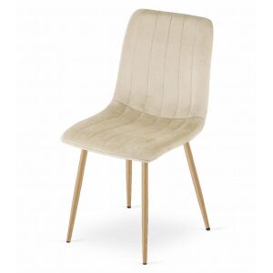 Konyha/nappali szék, Mercaton, Lava, bársony, fém, világos bézs, 45x55x86 cm, 45x55x86 cm