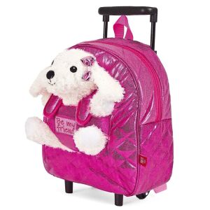 Perletti Didi Puppy 32cm rosa Trolley-Schulranzen mit Plüschtier - Rucksäcke