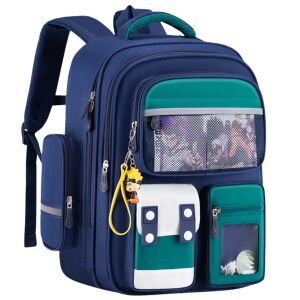 Ghiozdan Scoala, Ergonomic pentru copii - Ultra usor, Compartimente multiple, Rucsac VisionHub®, Antibacterian, Reflectorizant 360°, Capacitate Mare, Protectie Spate si Respirabil, Rezistent 113026023 - Valize și genți