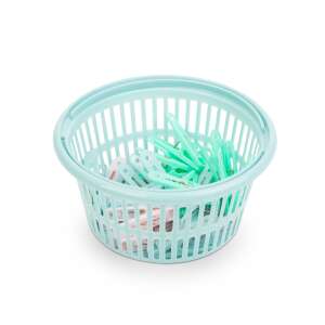 Sada 24 farebných plastových štipcov na bielizeň s úložným košíkom - Pranie