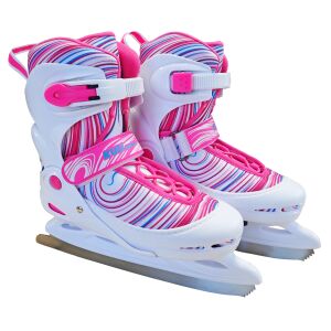Dievčenské nastaviteľné korčule na ľad ACTION, veľkosť 34-37, ružovo-biele - Ľadové korčule