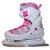 Oldalnézet az ACTION lány jégkorcsolyáról, állítható méret, rózsaszín és fehér