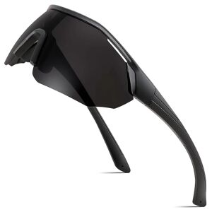 Férfi sport napszemüveg, nagy, polarizált lencsékkel, fekete