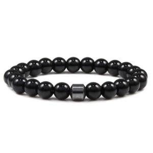 Valódi hematit kövekből készült karkötő. Egynemű