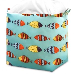 Szervező játékokhoz és ruhákhoz, fehér, pamutvászon, 50x40x45 cm