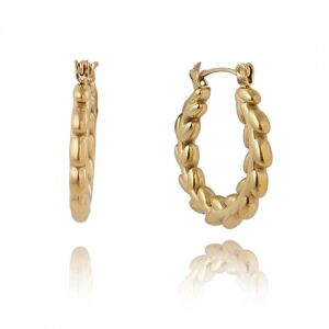 Cercei din oțel chirurgical placat cu aur de 14K KST3264 113034544 - Accesorii pentru femei