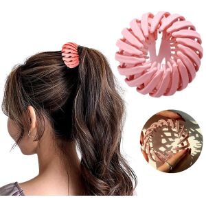 Elasztikus frottír hajpánt, rózsaszín, műanyag, átmérő 6/10 cm