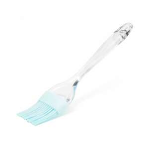 Szilikon ecset - 2 szín: Kék szilikon kenőecset átlátszó nyéllel - Konyhai ecset