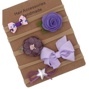 Lány fejpántok 5db, lila szett, szilárd és rugalmas, szélesség nyúlás nélkül 24 cm 113037593 - Fejpánt, fejkendő