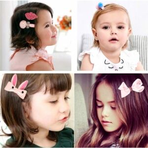 18 db-os ősz hajcsat készlet kislányoknak, válogatott minták, 6-1 cm méret