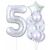 Ezüst 5-ös szám lufi készlet ötödik születésnapi parti dekorációhoz