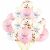 15 db-os Unikornis Lufi Készlet, Fehér, Rózsaszín és Konfetti Latex Lufik, 30 cm átmérő