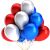 Piros, ezüst és kék lufik hazafias parti dekorációkhoz