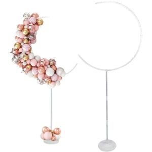 Félkör alakú léggömbállvány 161 cm, átlátszó/tejszínű, műanyag