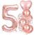 Rózsaszín arany 5. születésnapi lufi készlet 5-ös számmal és szív alakú fólia lufikkal