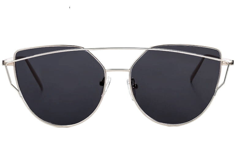 Čierne slnečné okuliare Glam Rock Cat Eye, kovové, s UV400 filtrom Cat 3D