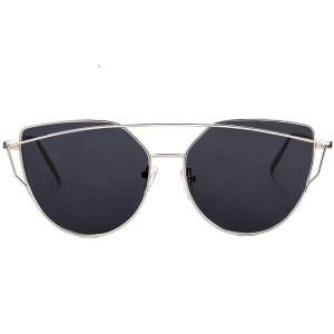 Fekete napszemüveg Glam Rock Cat Eye, fém, UV400 szűrővel, Cat. 3D