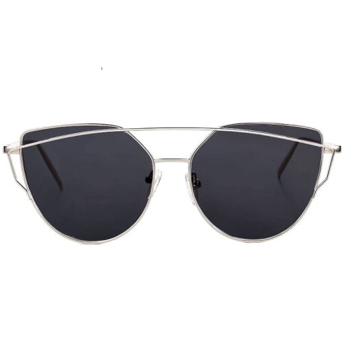 Fekete napszemüveg Glam Rock Cat Eye, fém, UV400 szűrővel, Cat. 3D