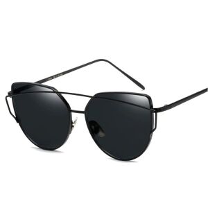 Zrkadlové slnečné okuliare s mačacími očami, čierne, kovové rámy, filter UV 400 cat 3 121064429 - Dámske doplnky