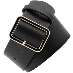 Női széles ruhaöv, világosbarna/csokoládé/fekete, téglalap alakú arany csattal, 104x4,8 cm 121065217 - Női öv